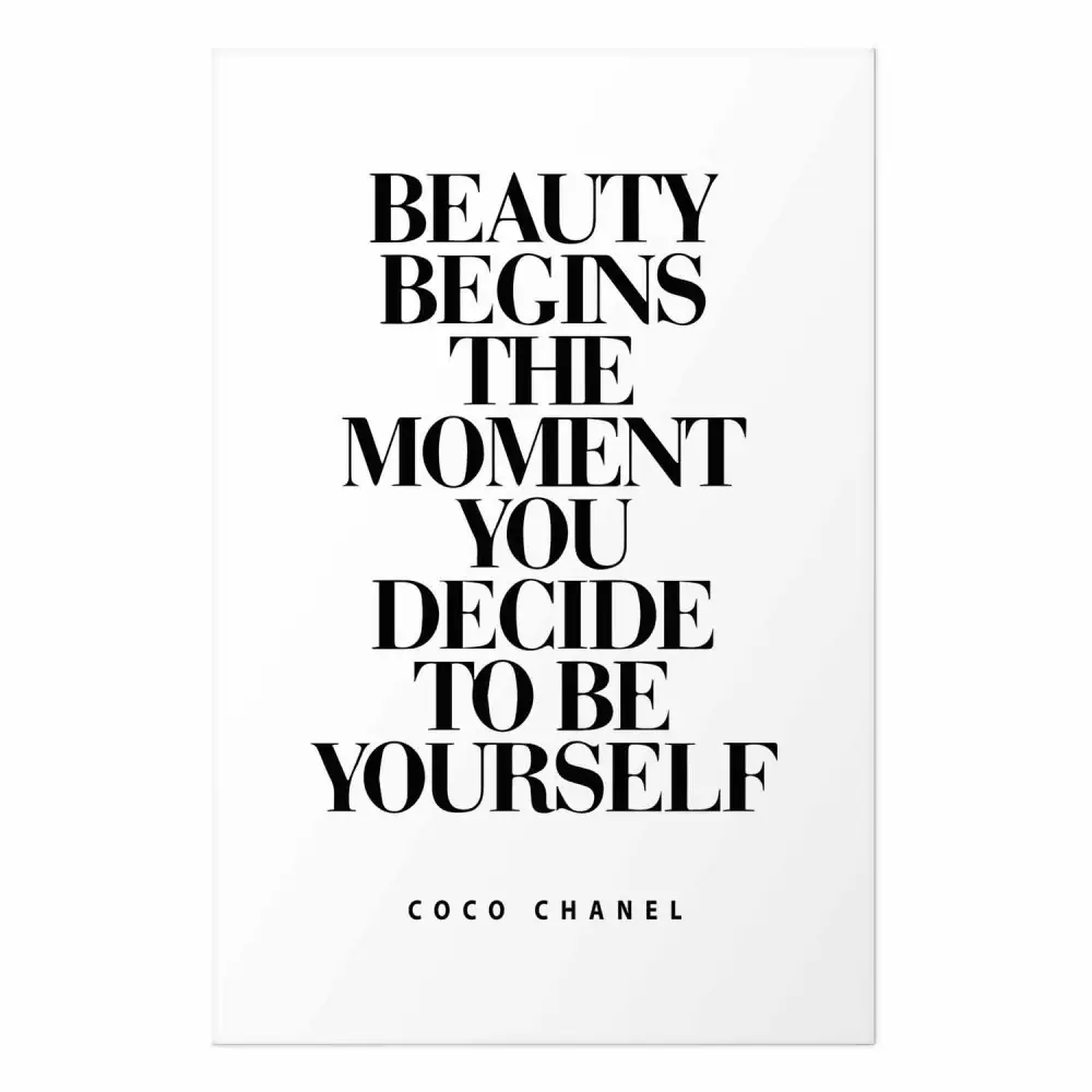 Poster in frames Coco Chanel - simple black and white composition 