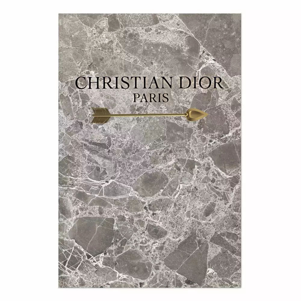 Poster Christian Dior English text on an abstract marble background bimago