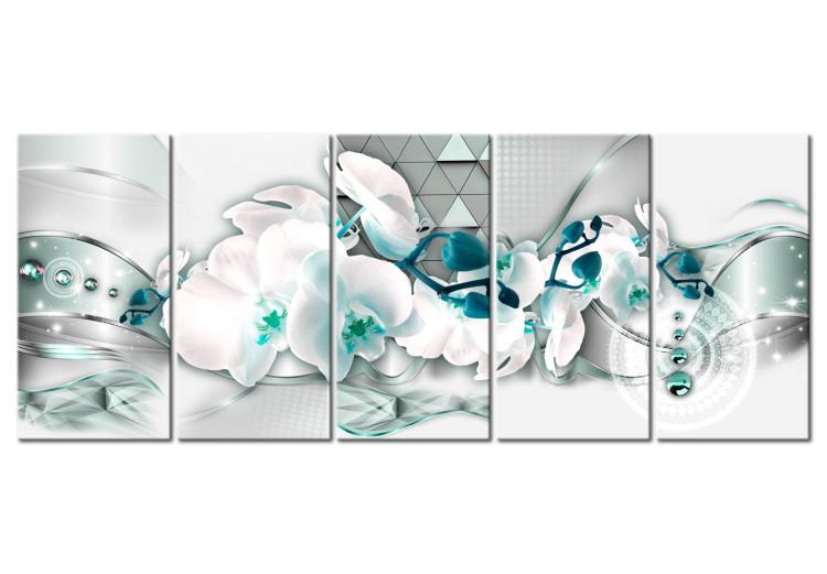 Canvas Orchids and Abstraction (5-piece) - Plant Composition in Orchids