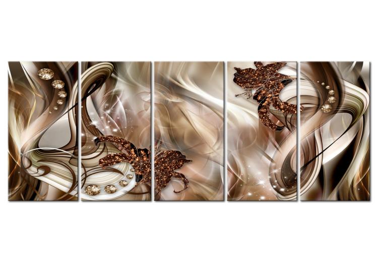 Canvas Elegant Shells (5-piece) - Thick Brown Ribbons in Glamour Style