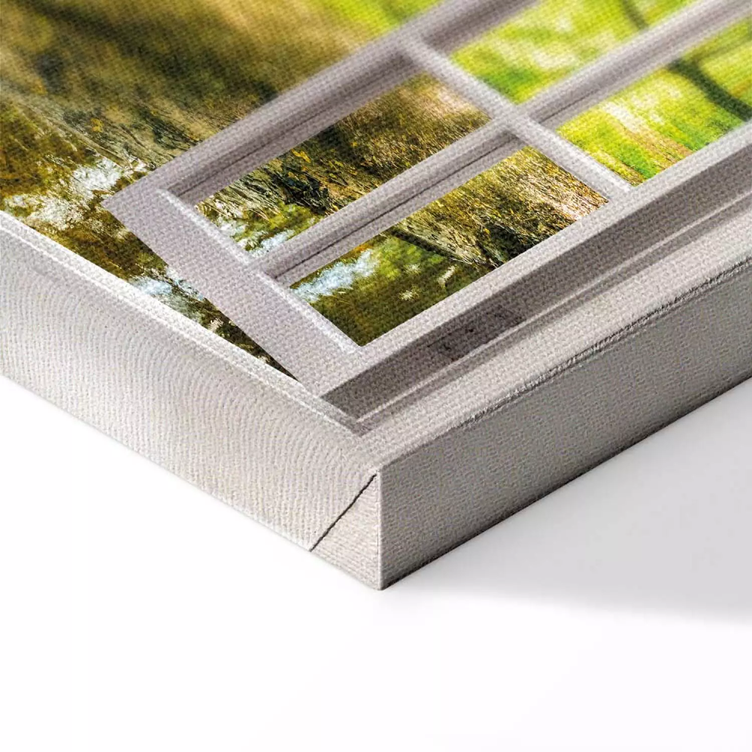 Canvas Art Print Window: View on Forest