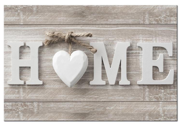 Canvas Heart of Home (1-piece) - White English Text in Vintage Style