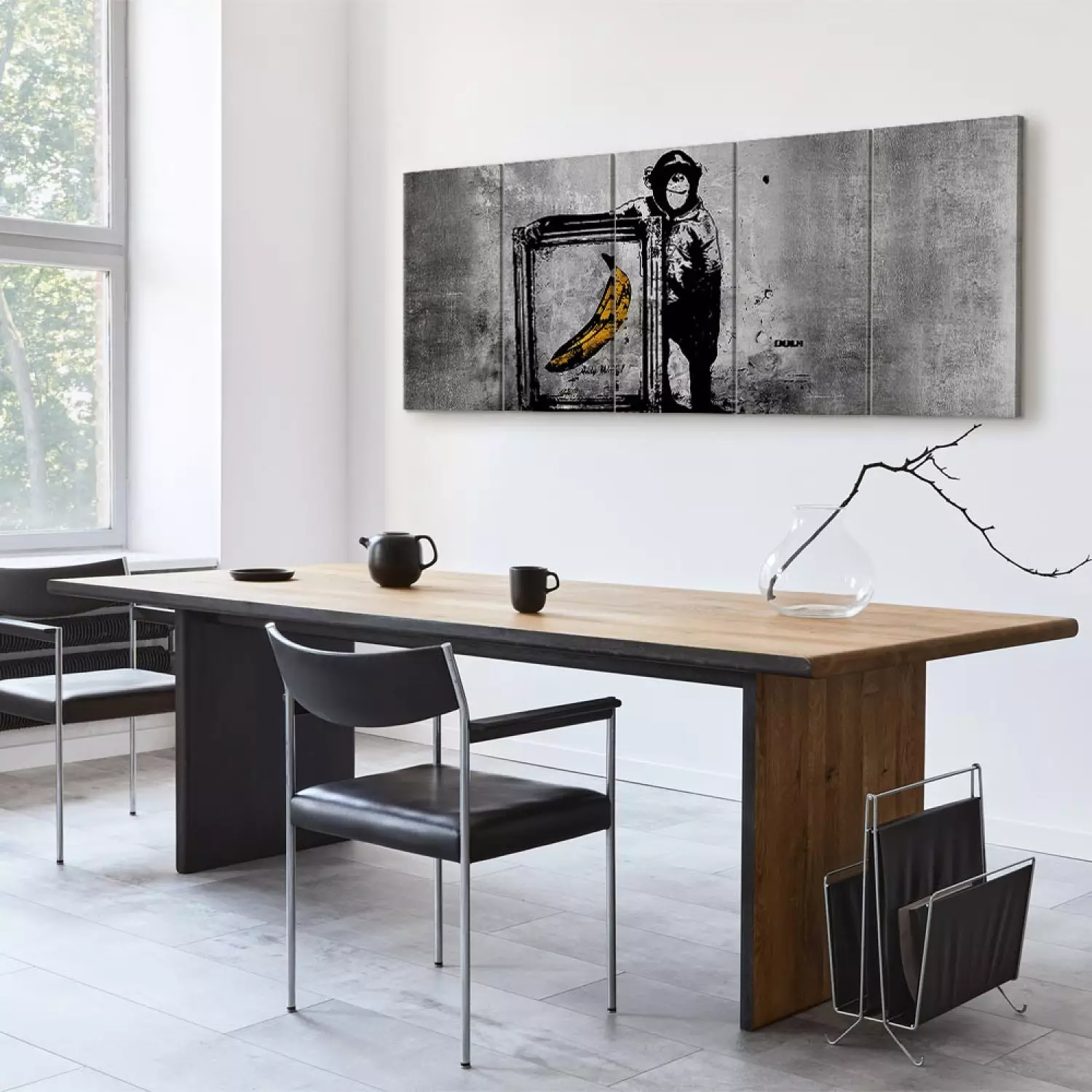 Canvas Print Banksy: Monkey with Frame - bimago