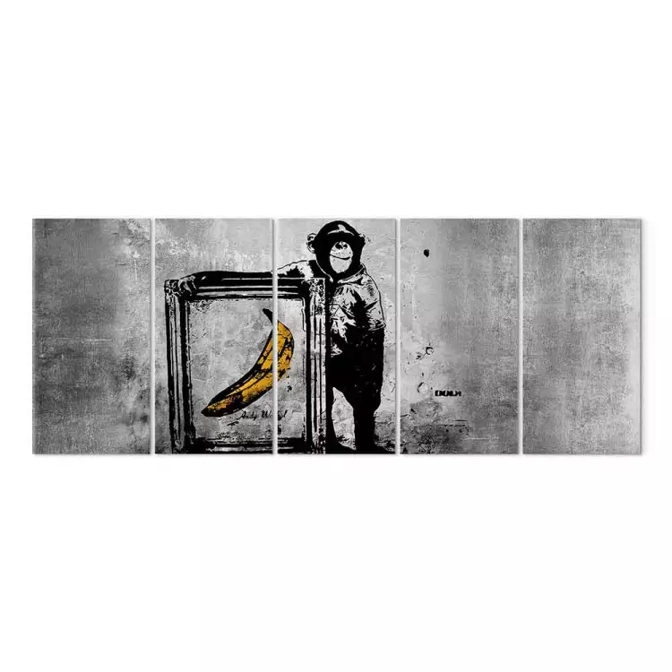 Canvas Print Banksy: Monkey with Frame - bimago