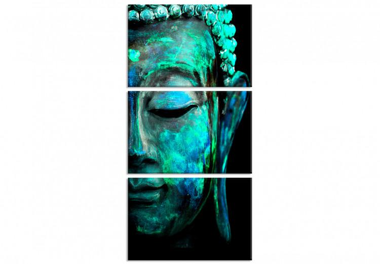 Canvas The face of the Buddha - a fragment of the face in colours