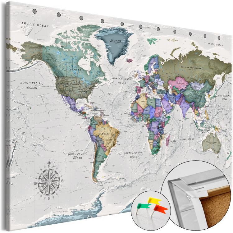 Decorative Pinboard World Destinations (1 Part) Wide [Cork Map]