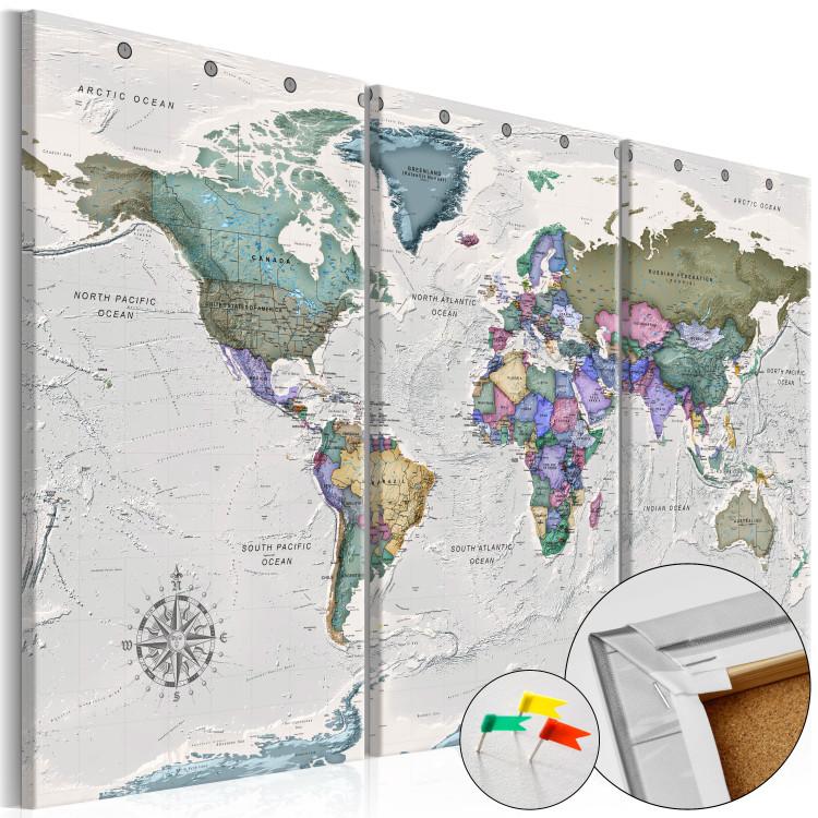 Decorative Pinboard World Destinations (3 Parts) [Cork Map]