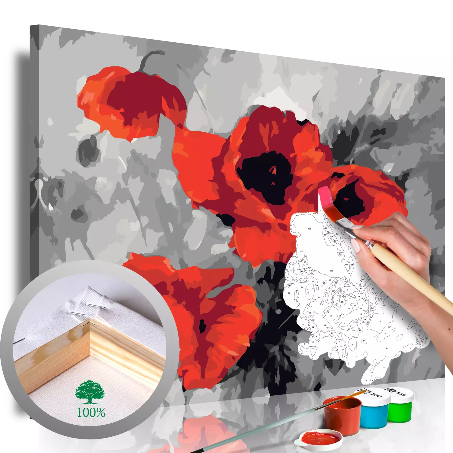 Paint by number Bouquet of Poppies