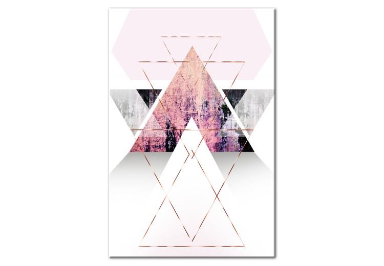 Canvas Gateway to Paradise (1-part) Vertical - Abstraction of Pink Triangles