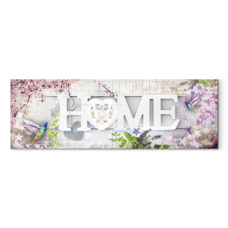 Canvas Home and Hummingbirds (1 Part) Pink Narrow