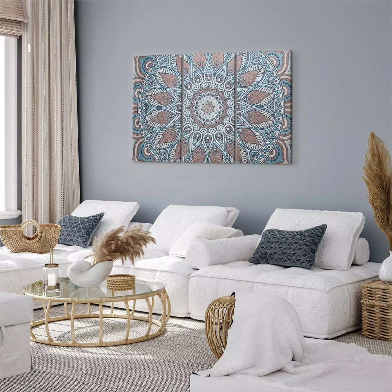 Canvas Print Oriental Circle (3 Parts) - bimago