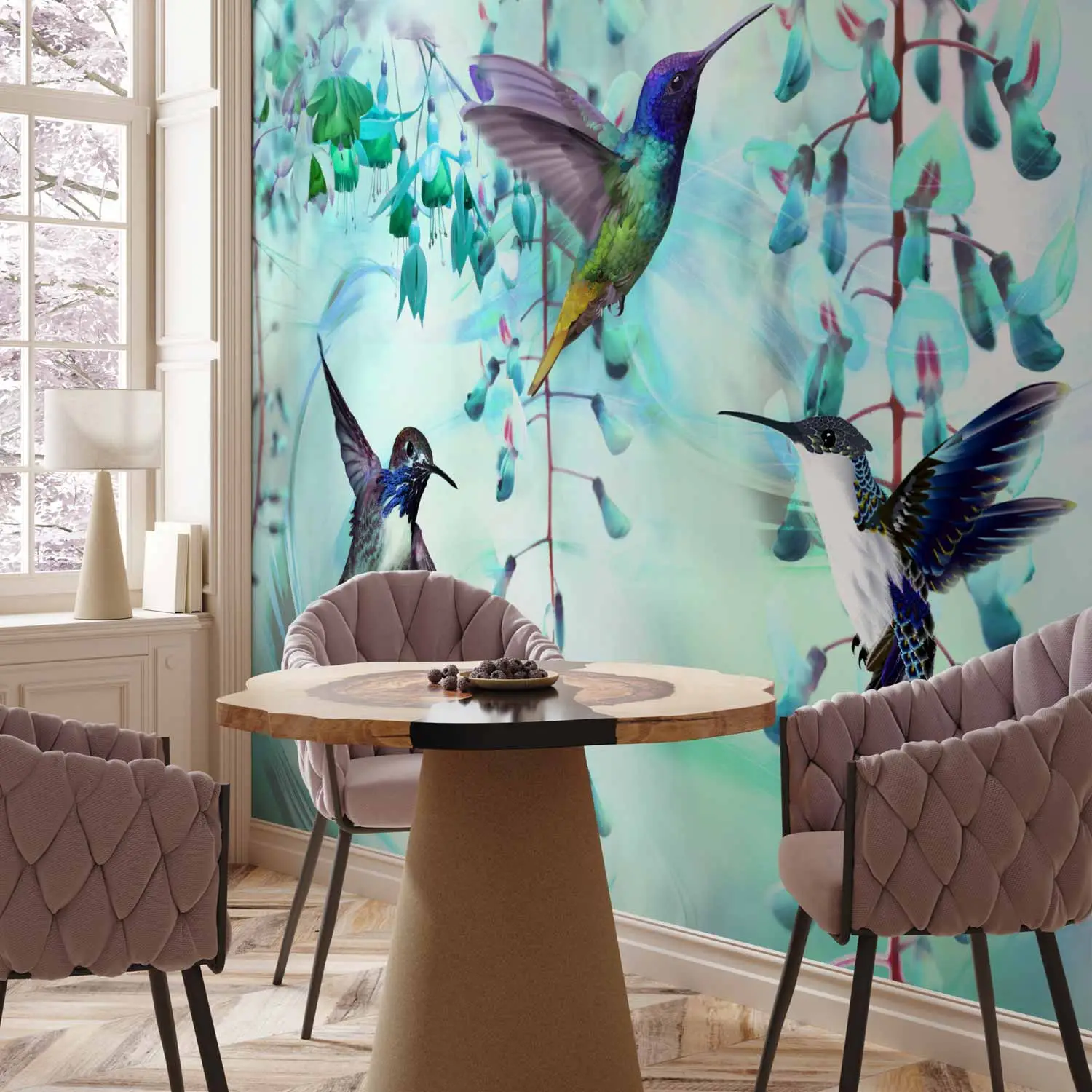 wallpaper hummingbird design