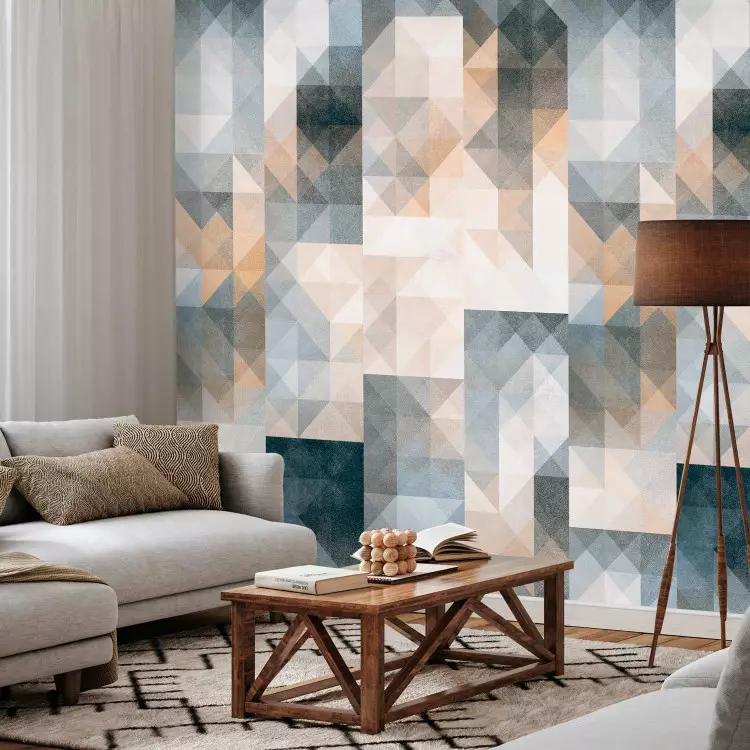 Wallpaper Magma Pixels (Grey and Beige)