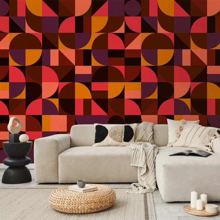 Wallpaper Magma Geometric Mosaic (Red)