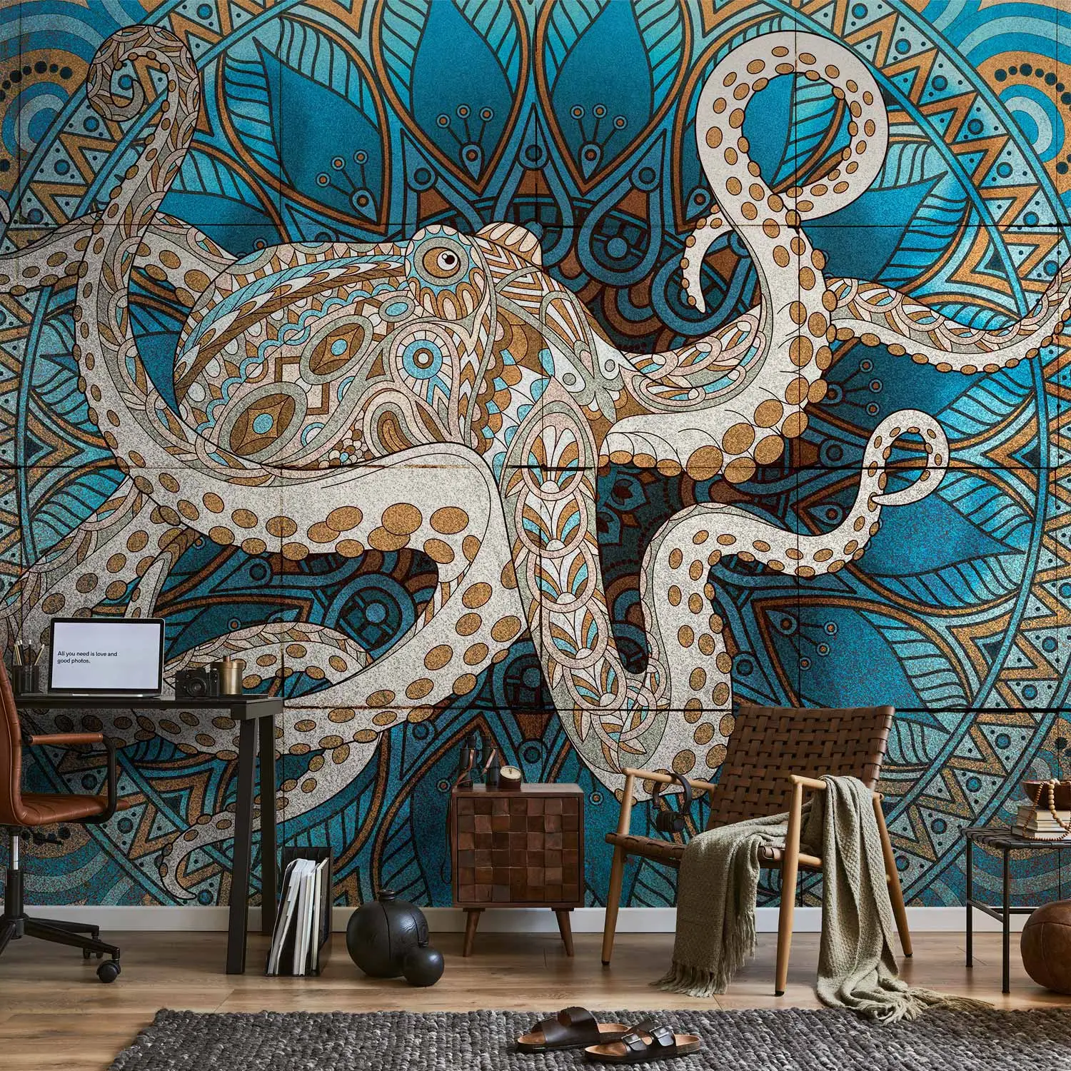 octopus mural wallpaper