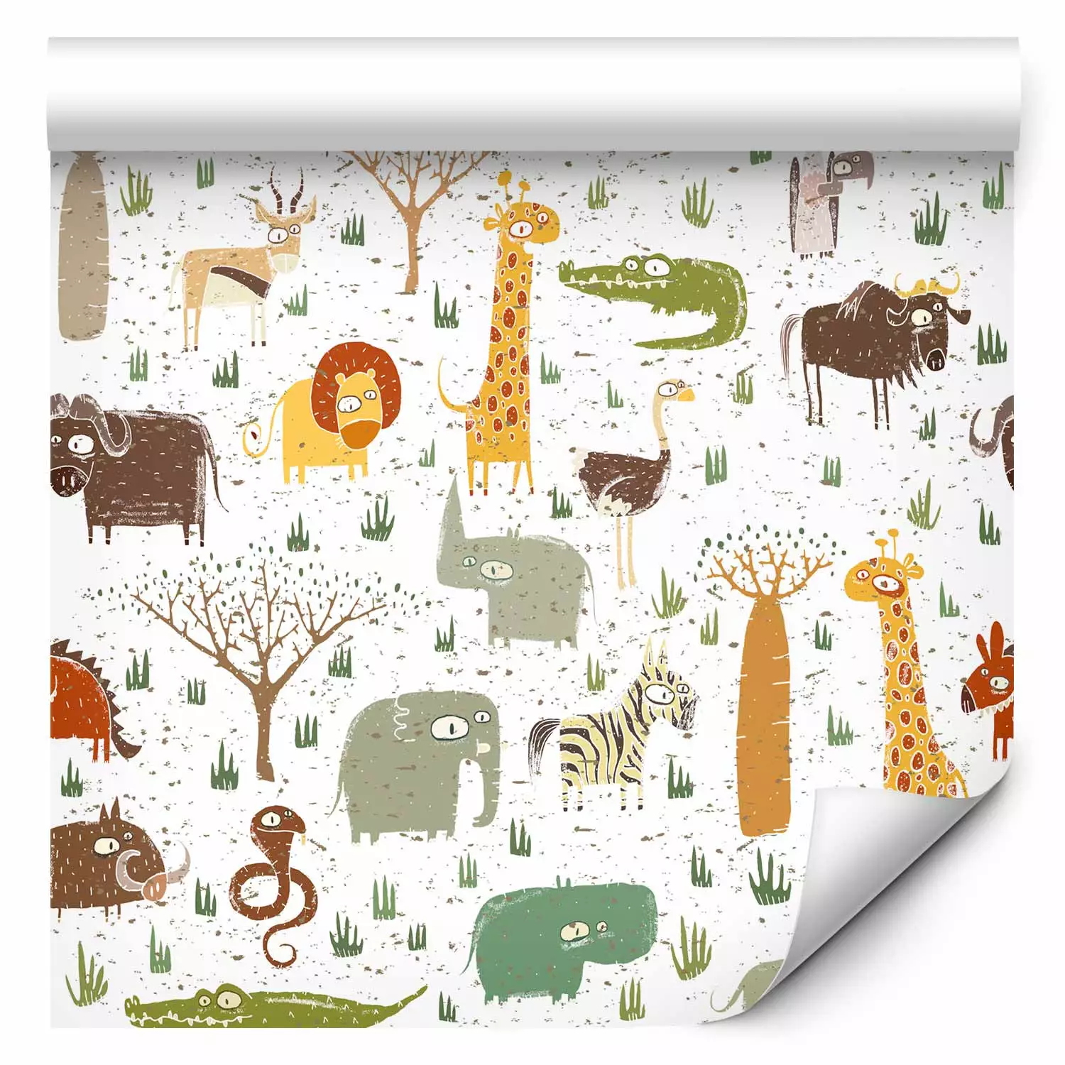 Modern Wallpaper Colourful Zoo