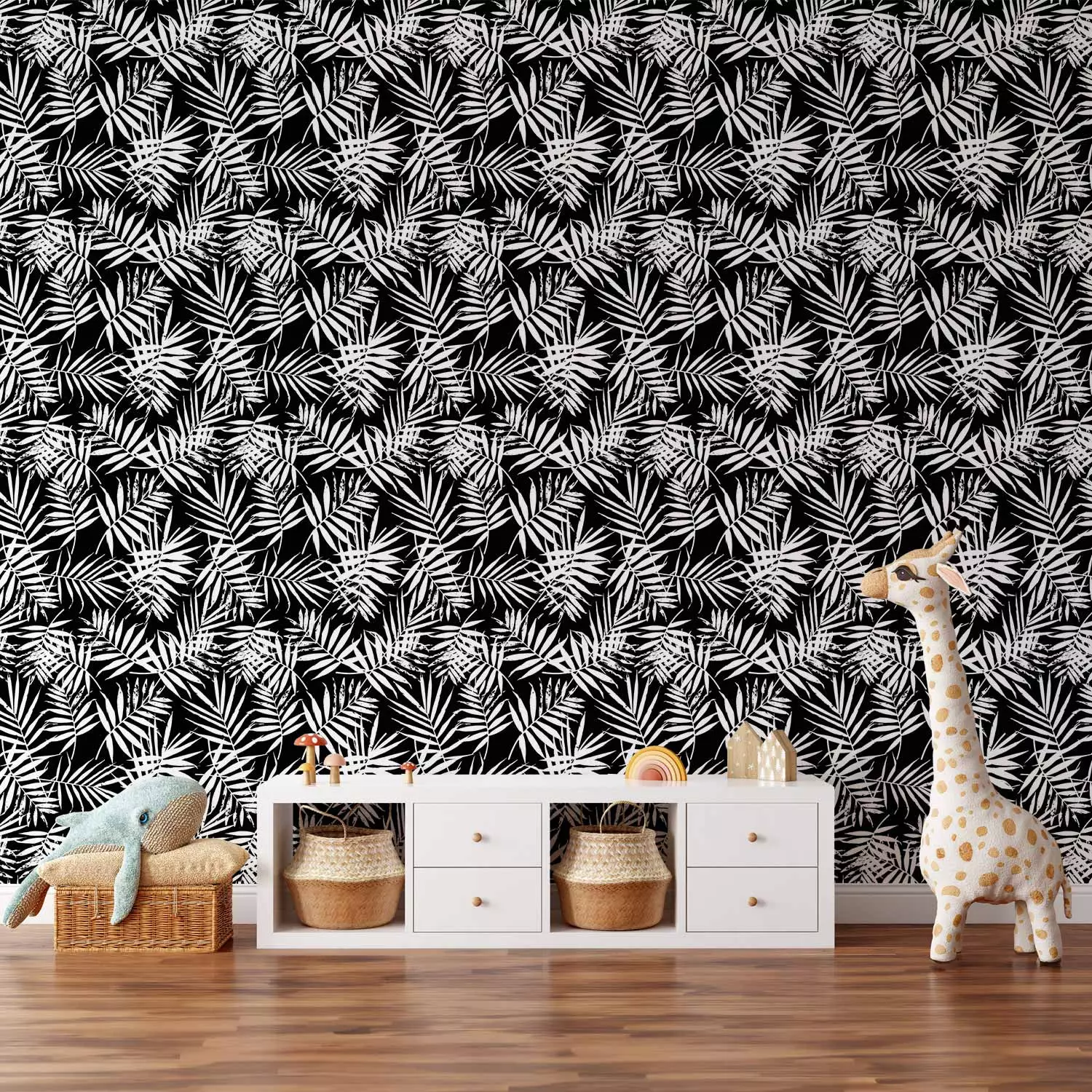 Wallpaper Black and White Jungle