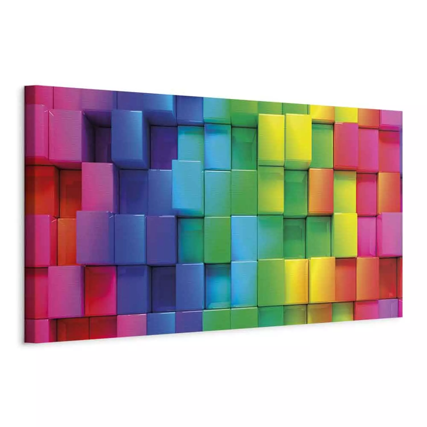 Canvas Colourful Cubes Narrow