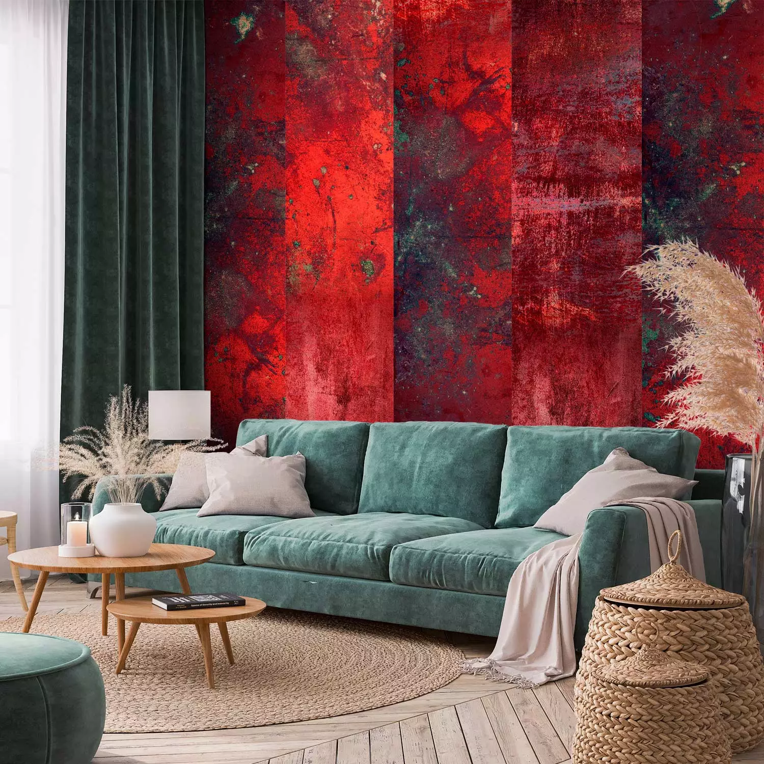 MAGMA Designer Wallpaper Red Concrete - bimago, image size:1500x1500