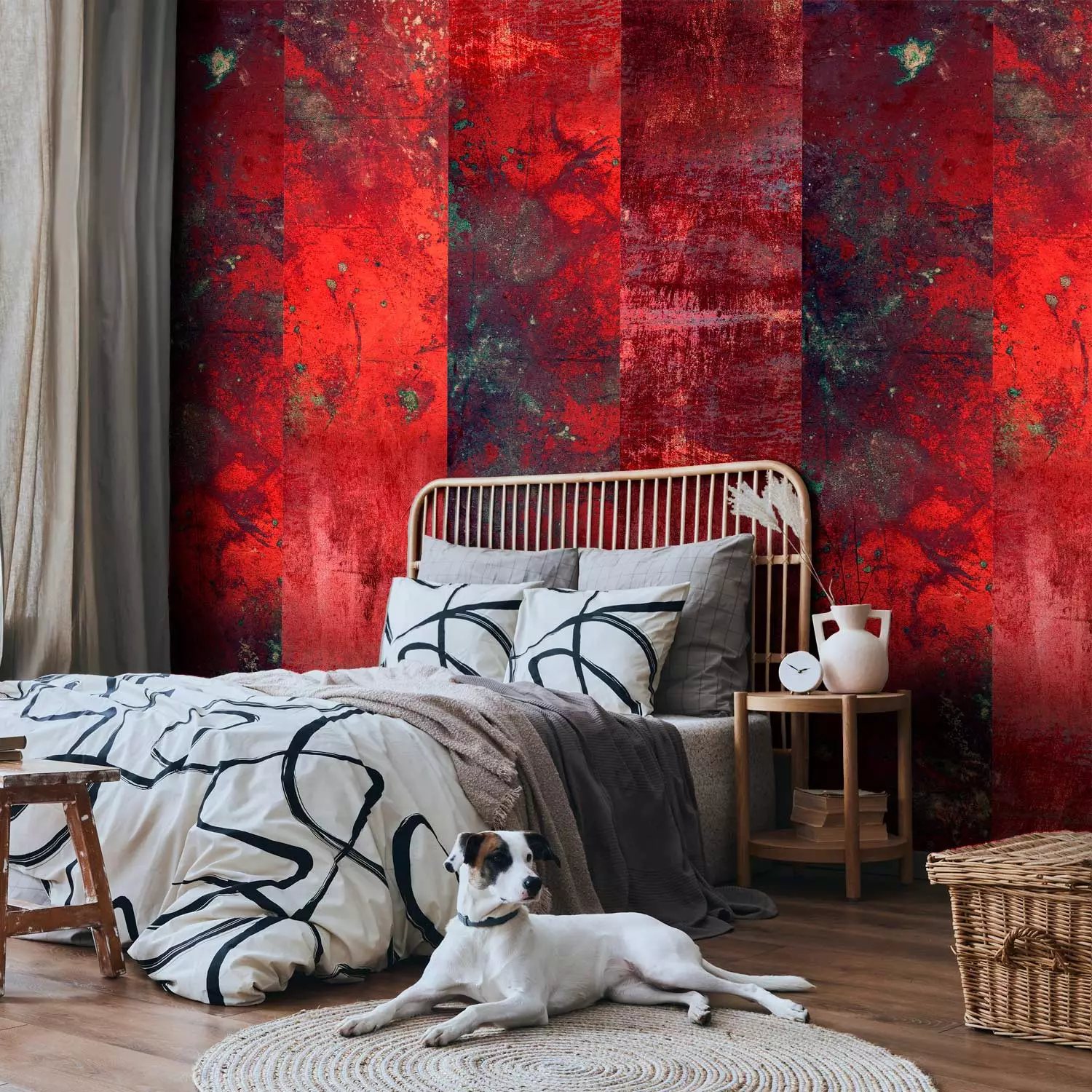 MAGMA Designer Wallpaper Red Concrete - bimago
