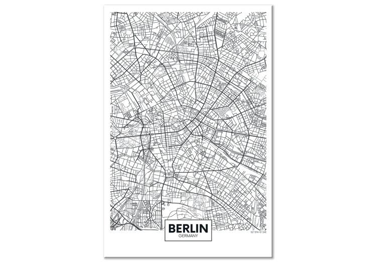 Canvas Plan of Berlin - black and white map of a part of the city