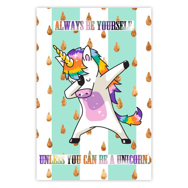 Poster Always be yourself - fun colorful composition with messages for children