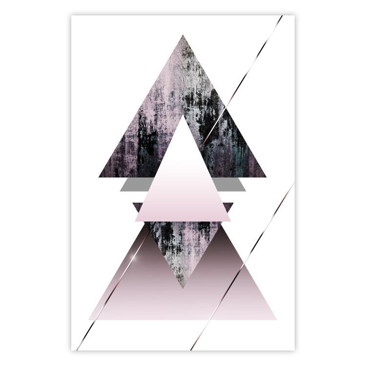 Poster Pyramid - geometric abstraction with triangles on a solid background