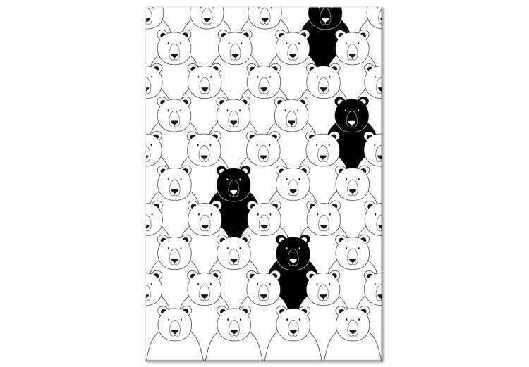 Canvas Enchanted Bears (1-part) - Animal World in Black and White