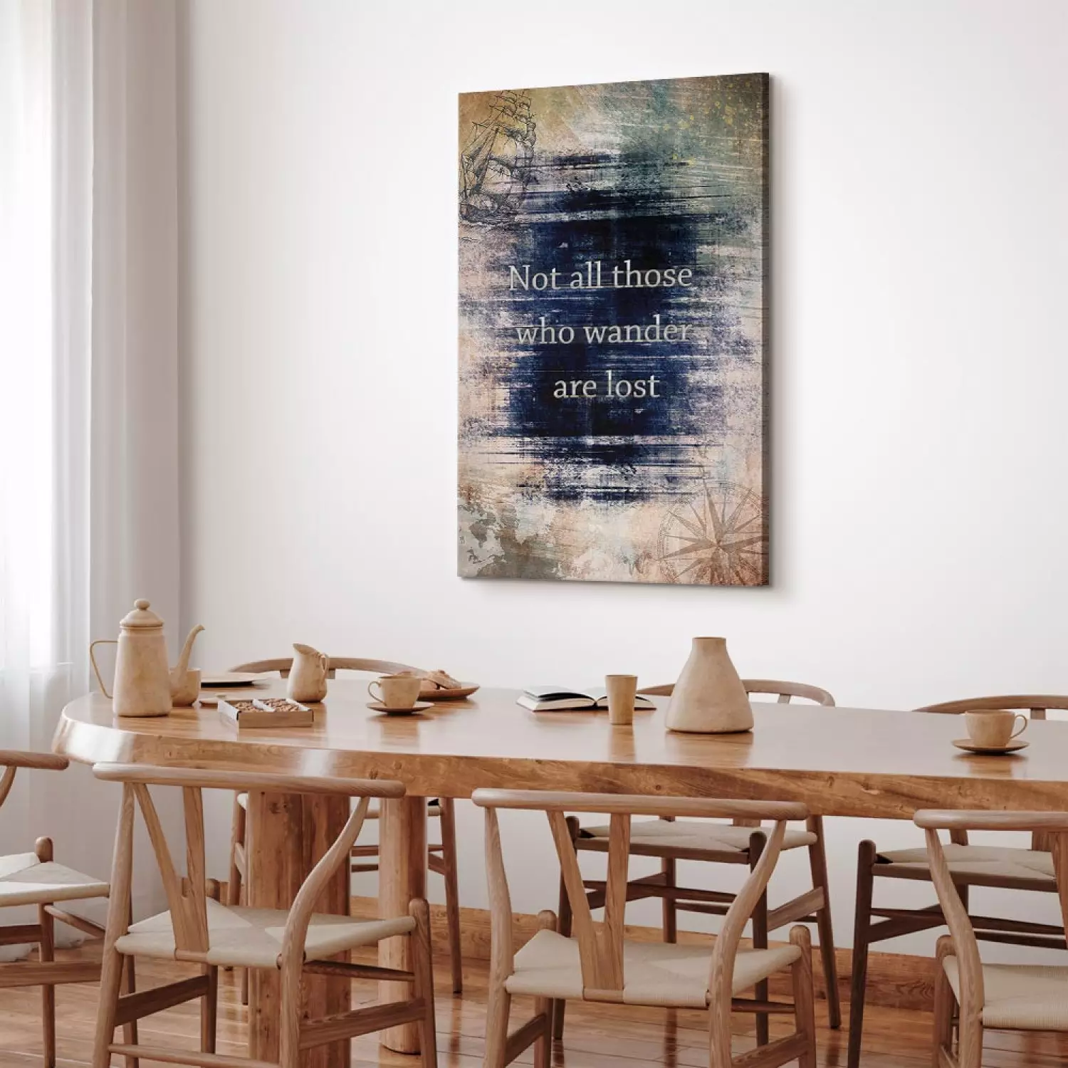 Canvas Print Background of Thoughts and Actions - Motivational English Text