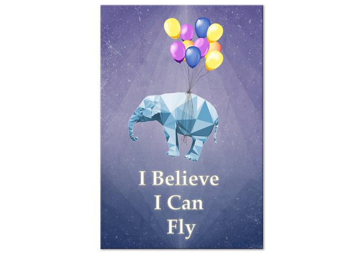 Canvas Words of Inspiration (1-part) - Elephant with Balloons and Motivational Text