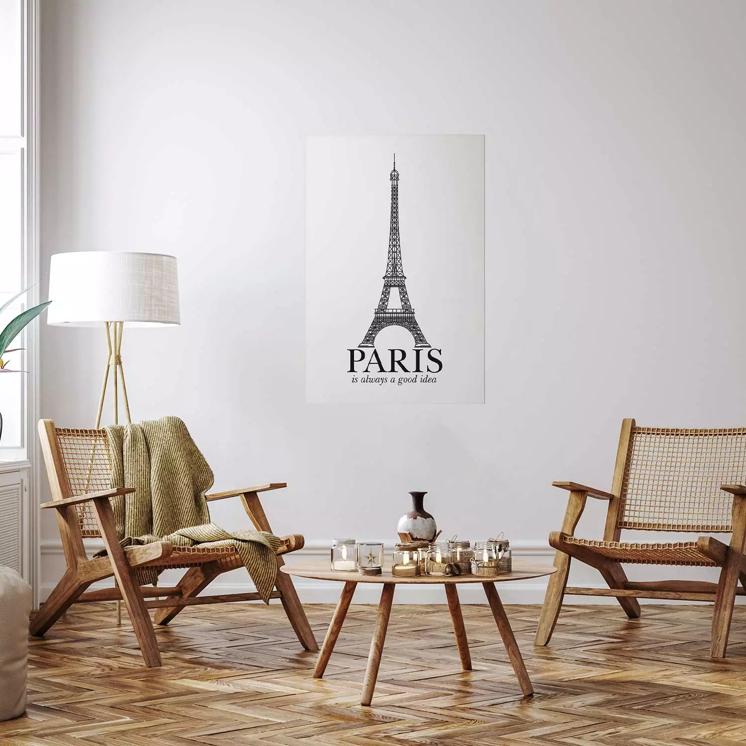 Wall Poster Paris is Always a Good Idea - black and white composition with the Eiffel Tower