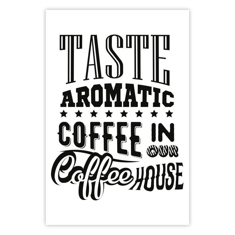 Poster Taste Aromatic Coffee - black English texts related to coffee