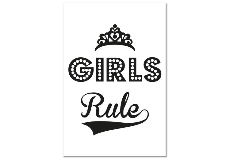 Canvas Girls Rule (1-part) - Black and White Graphic Design