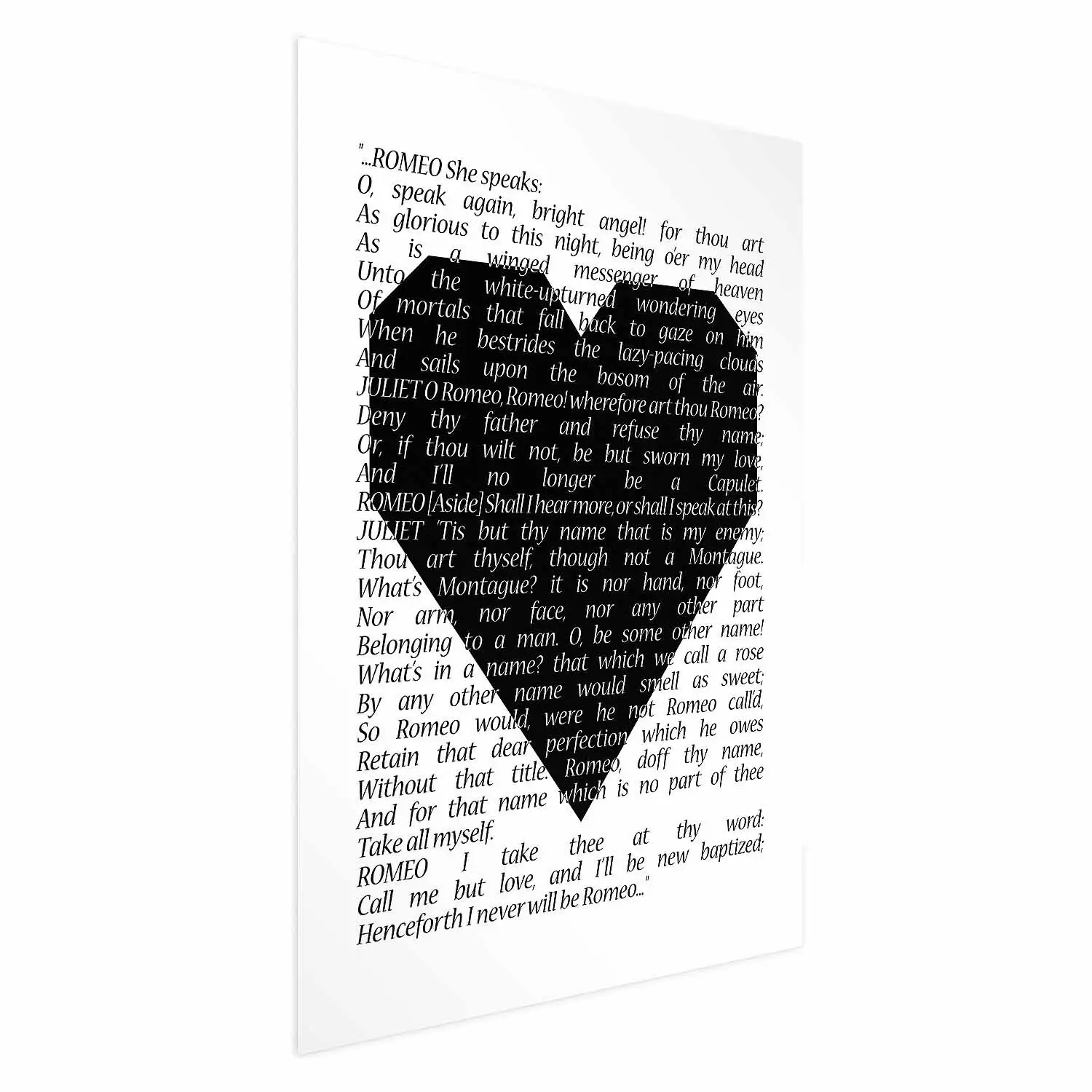 Poster Romeo and Juliet - romantic composition with quotes from Shakespeare's work