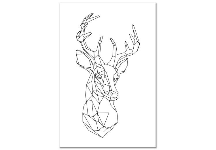 Canvas Geometric Contours (1-part) - Graphic Design with Deer