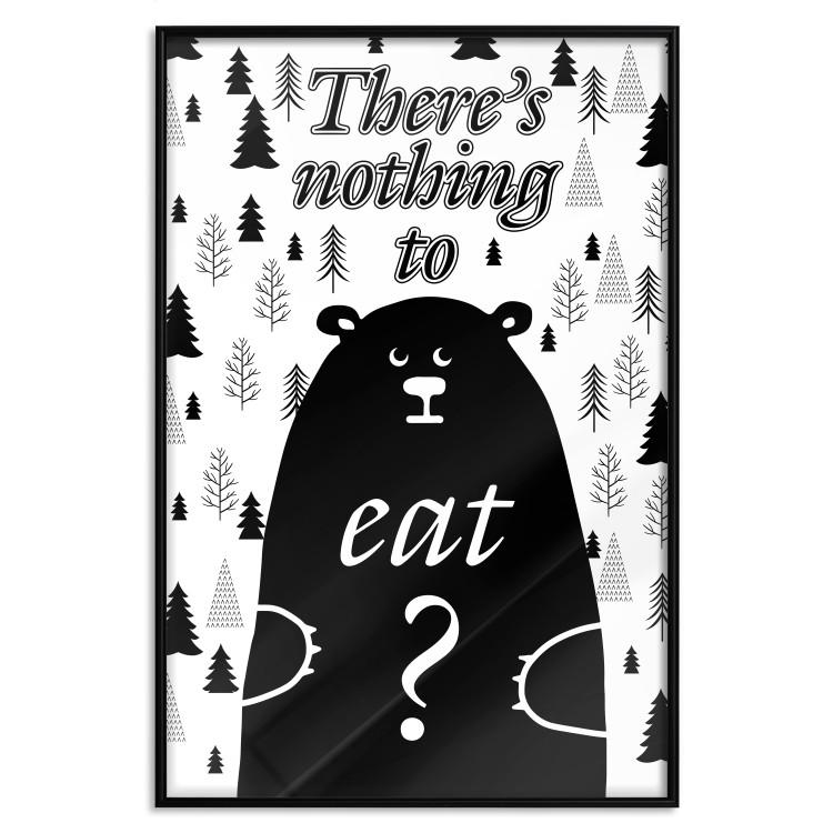 Poster There's Nothing to Eat? - black and white composition with animal motif