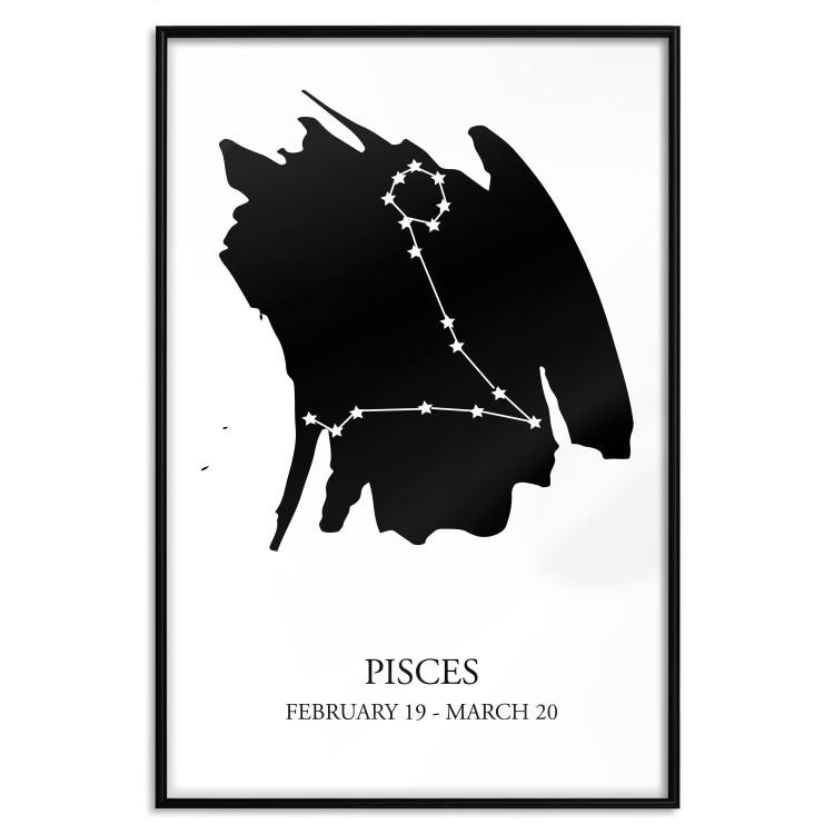 Poster Zodiac signs: Pisces - star constellation with English texts