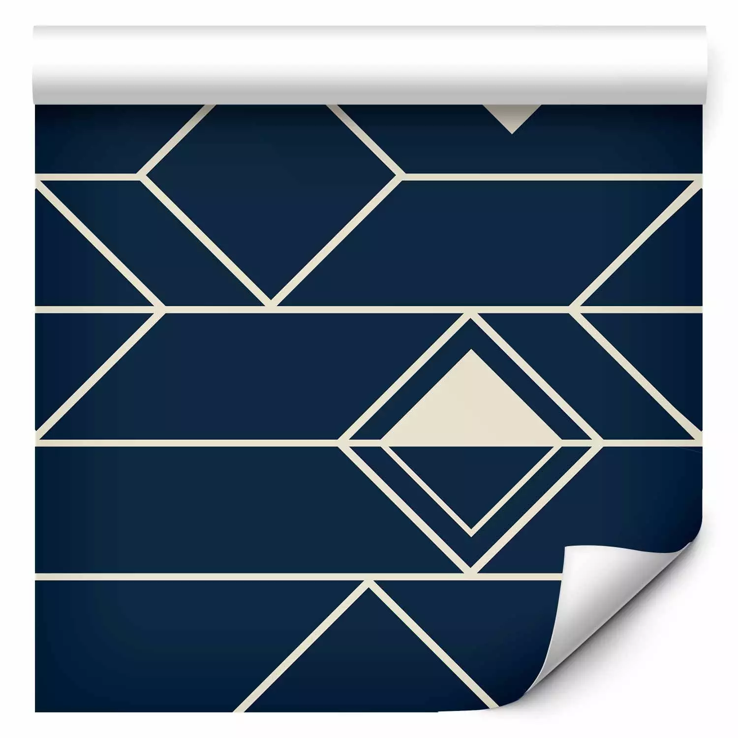 Wallpaper Triangles and Squares (Navy Blue)