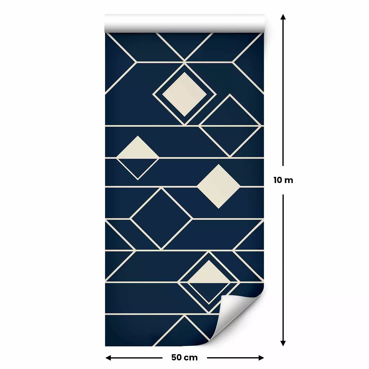 Wallpaper Triangles and Squares (Navy Blue)