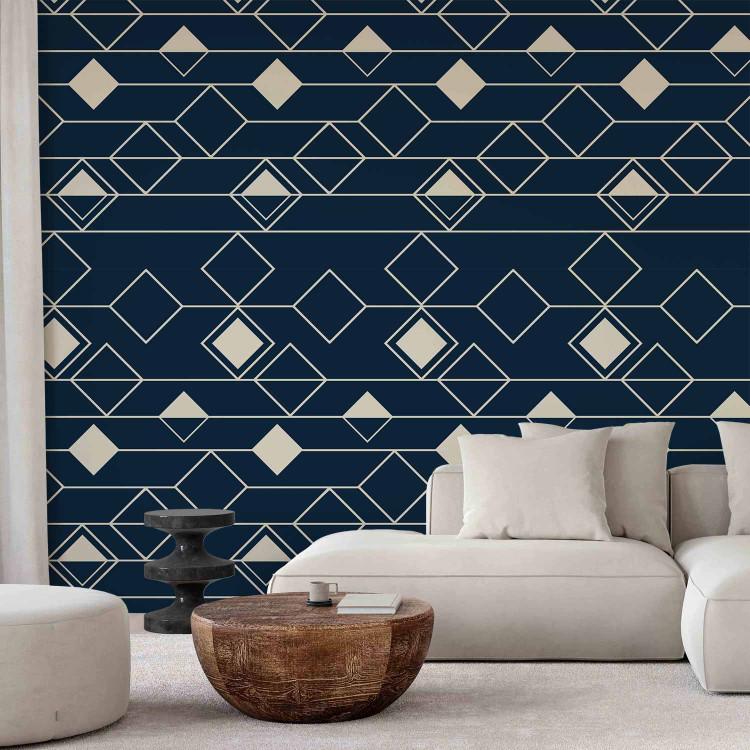 Wallpaper Triangles and Squares (Navy Blue)