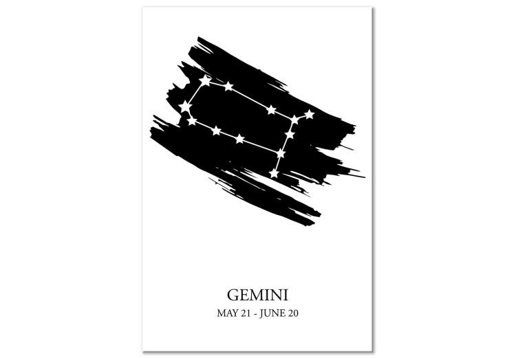 Canvas Zodiac Sign Gemini (1-Piece) - Black and White Graphic Design
