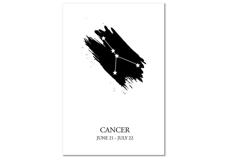 Canvas Zodiac Sign Cancer (1-Piece) - Black and White Graphic Design