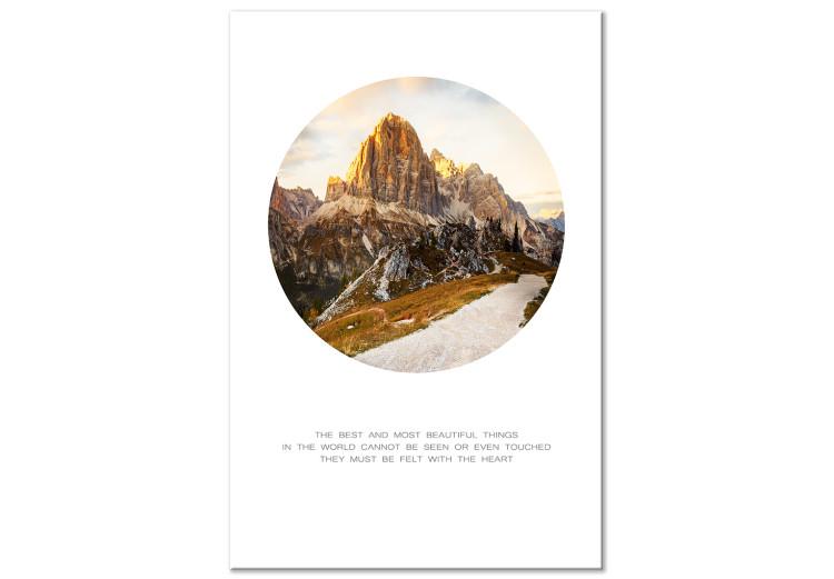 Canvas The soul of an explorer - alpine peaks with an inscription