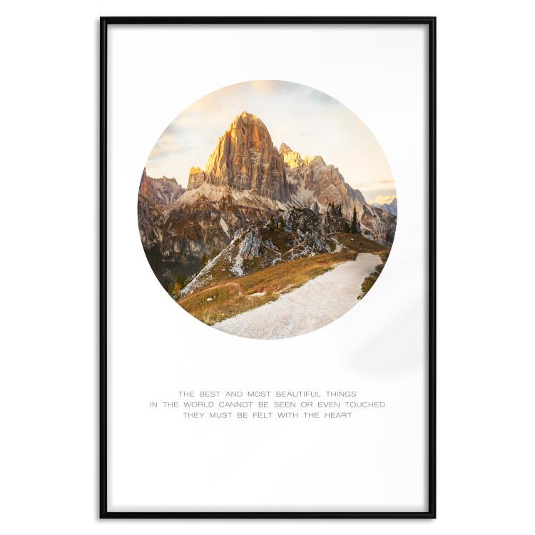 Poster Magical place - majestic mountain landscape and English texts