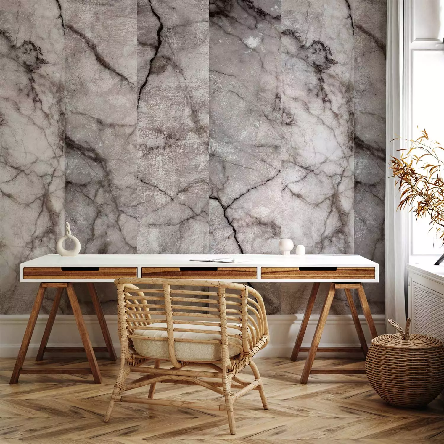Modern Wallpaper Magma Grey Marble