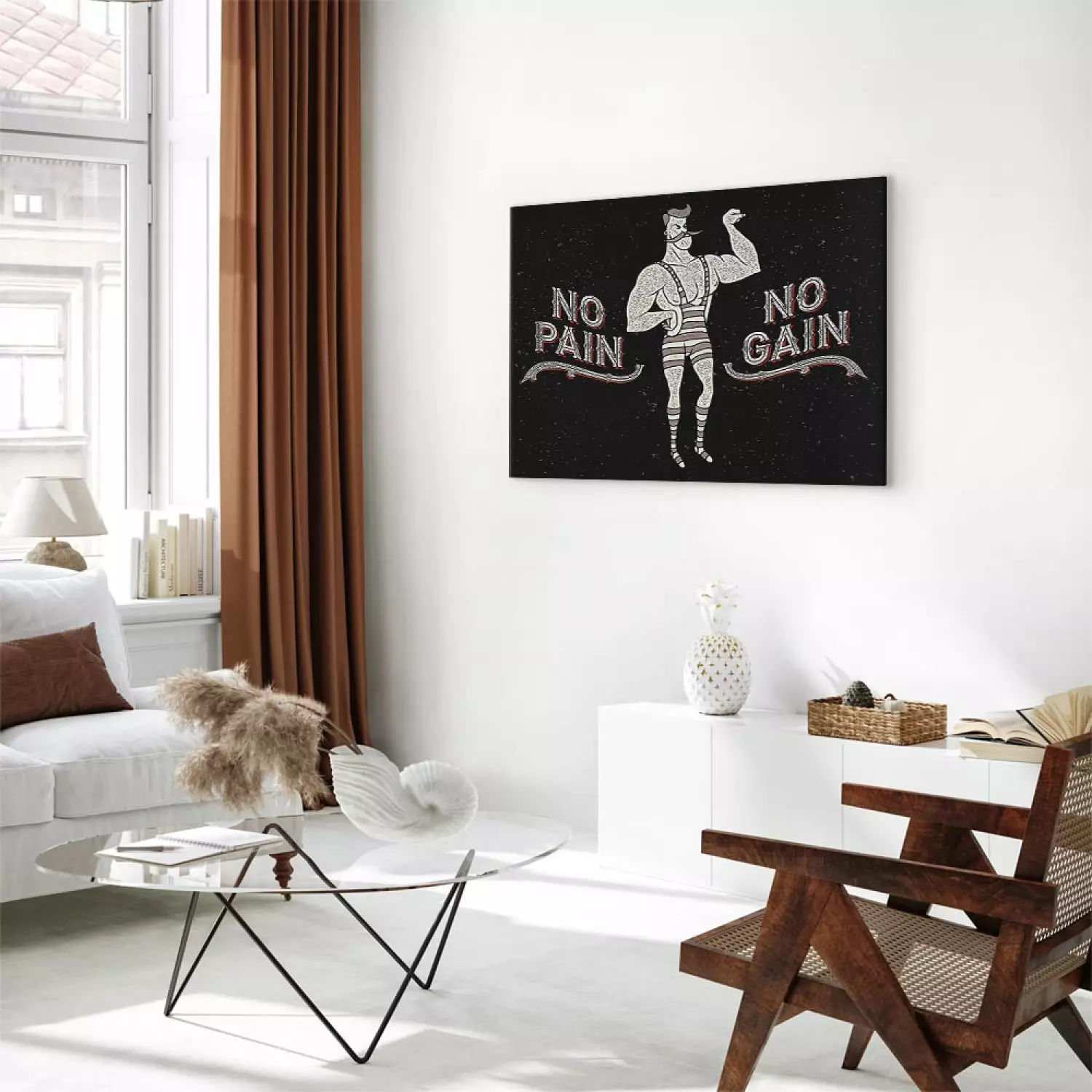 Canvas Work Is the Key to Success - Man on Background with Texts