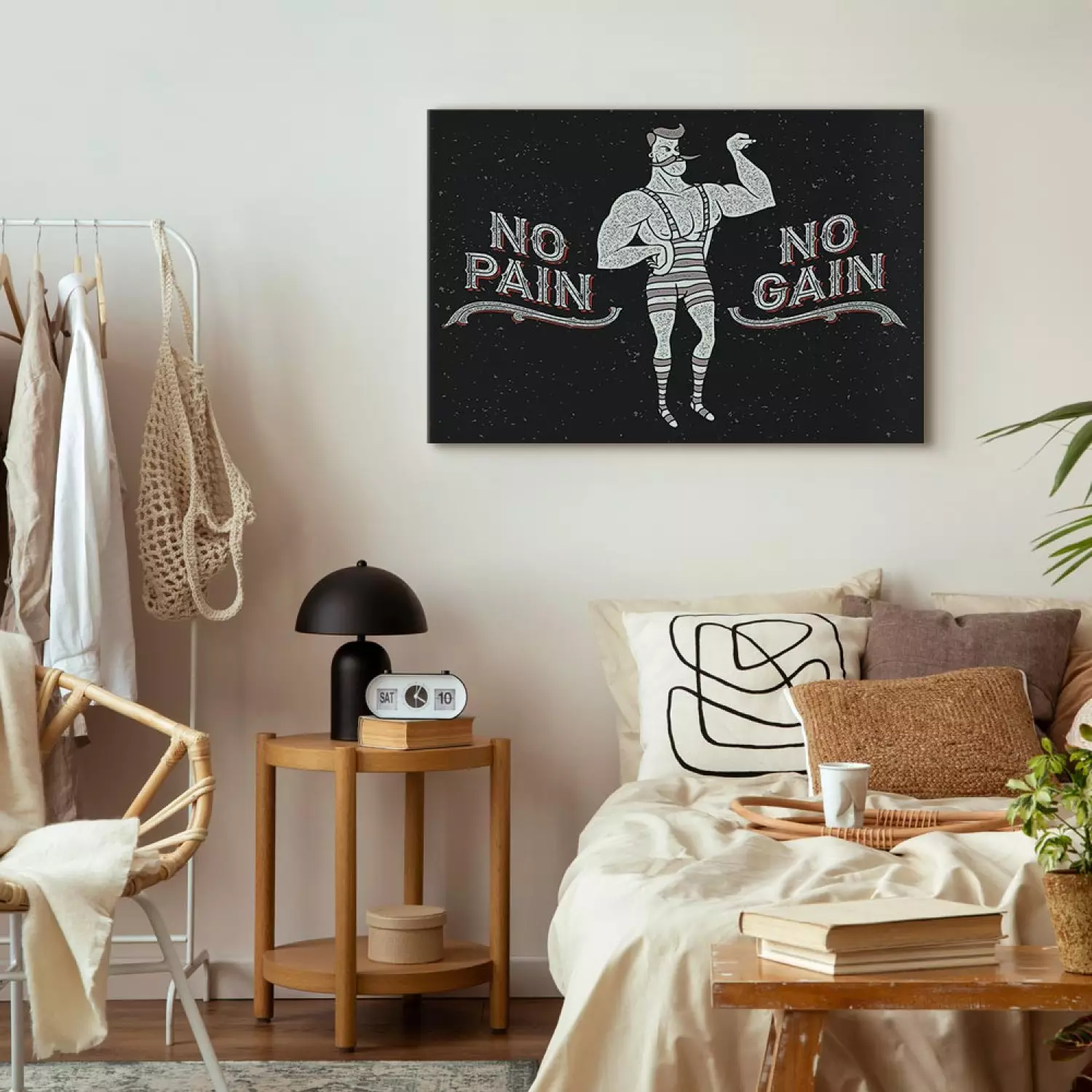 Canvas Work Is the Key to Success - Man on Background with Texts