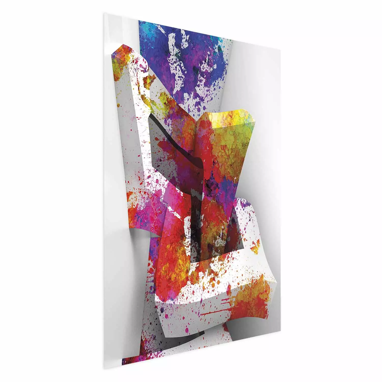 Poster Three-dimensional shapes - colorful geometric abstraction in 3D form