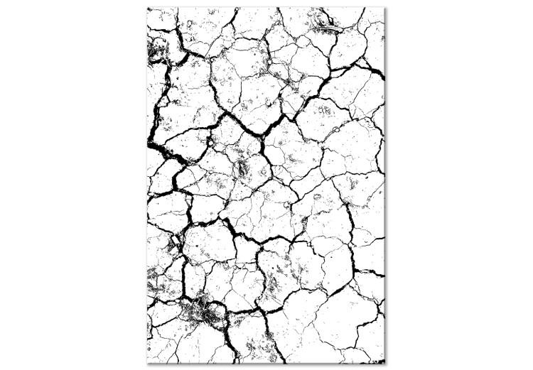 Canvas Drought - a minimalist black and white photograph of cracked sand
