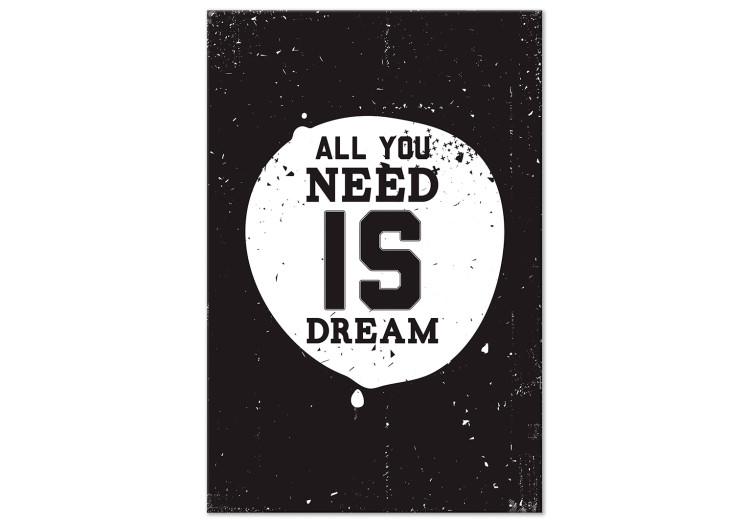 Canvas In Search of Dreams (1-part) - Black and White English Quote